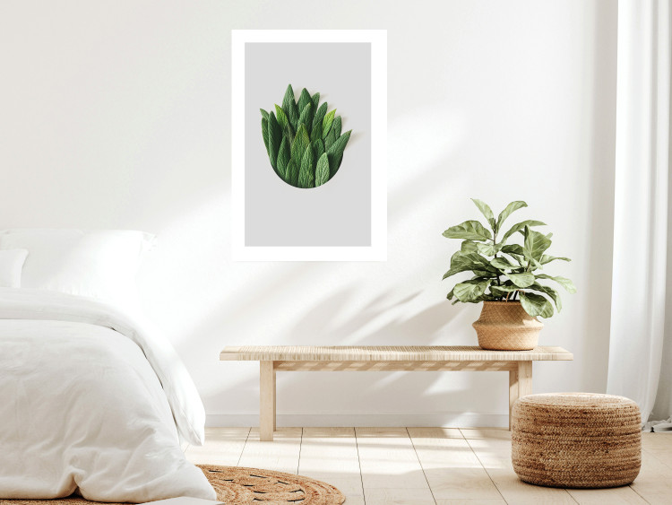 Poster Fragrant Circle - plant composition with green leaves on a white background 137278 additionalImage 21