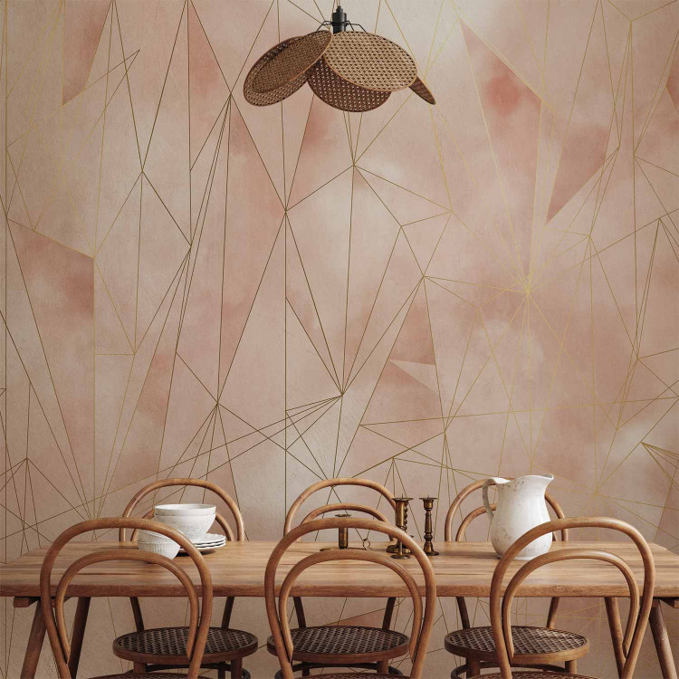Wall Mural Pastel triangles - beige composition with abstract motif 138378 additionalImage 6