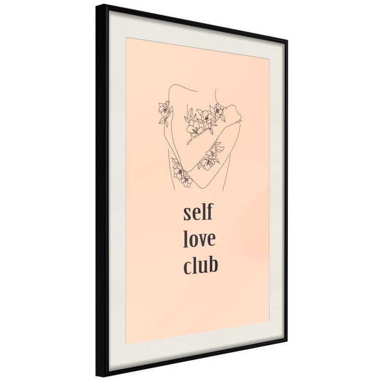 Wall Poster Self Love Club - woman lineart and texts on a pastel background 138878 additionalImage 22