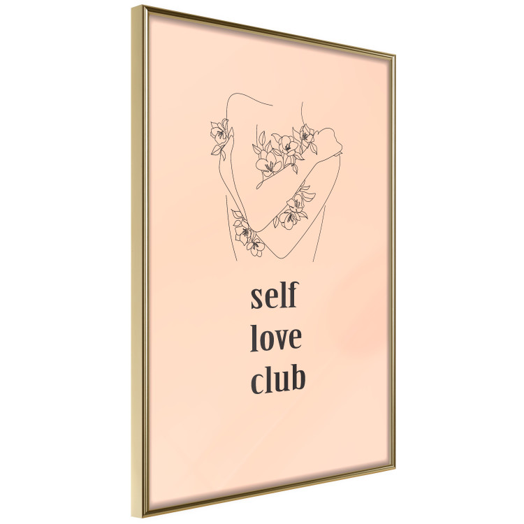 Wall Poster Self Love Club - woman lineart and texts on a pastel background 138878 additionalImage 4