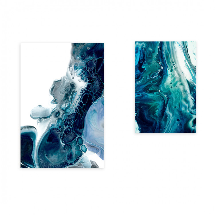 Set of wall art Rough seas - abstraction 143378 additionalImage 1