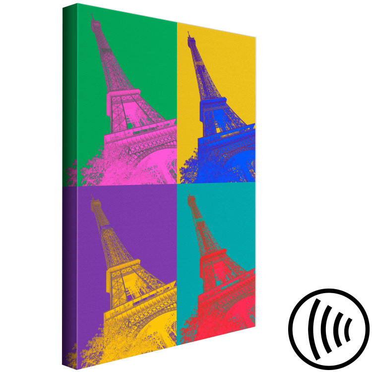 Canvas Art Print Colorful Paris (1-piece) - collage with the Eiffel Tower in pop-art style 144778 additionalImage 6
