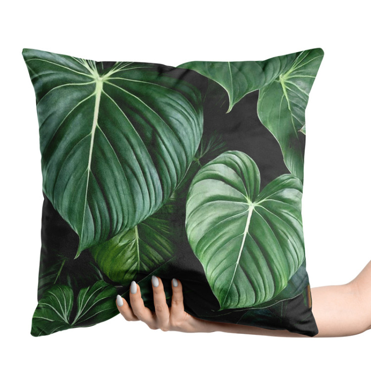 Decorative Velor Pillow Philodendron gloriosum - exotic plants with rich detailing 147078 additionalImage 2