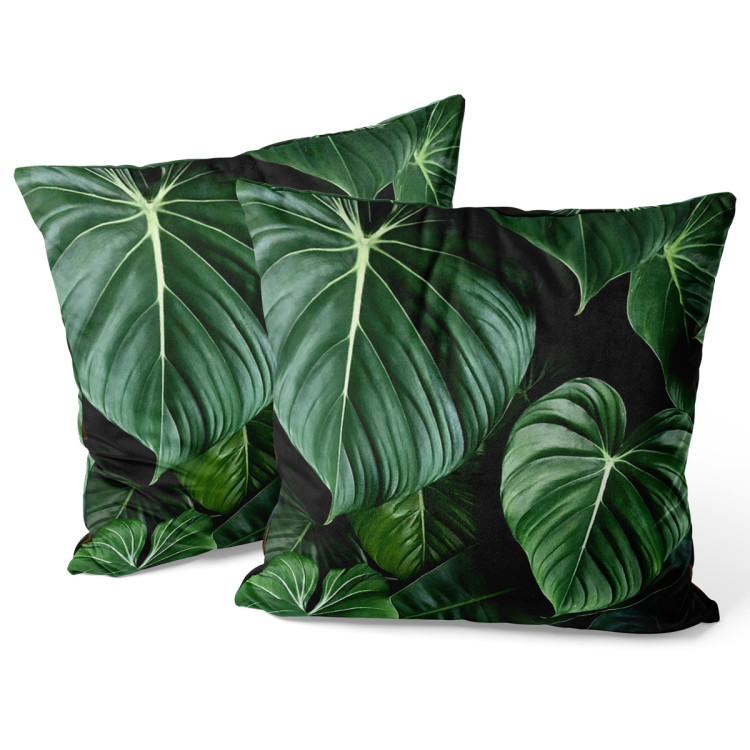 Decorative Velor Pillow Philodendron gloriosum - exotic plants with rich detailing 147078 additionalImage 3