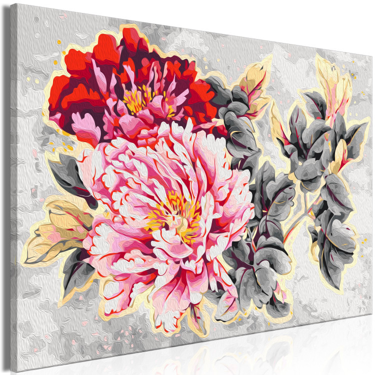 Paint by Number Kit Peonies - Bouquet of Delicate Pink and Red Flowers 148878 additionalImage 3