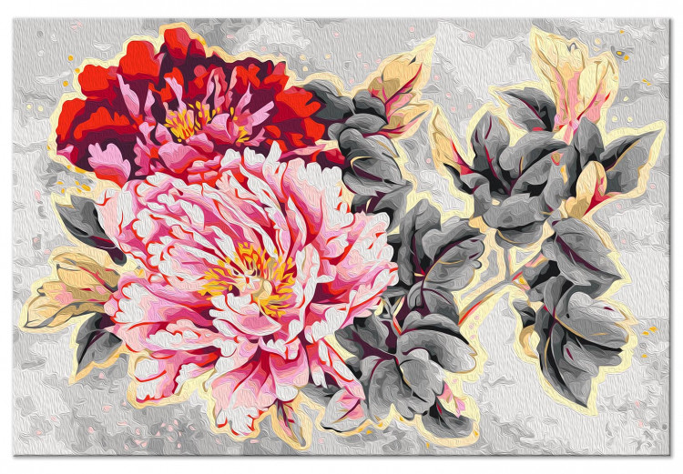 Paint by Number Kit Peonies - Bouquet of Delicate Pink and Red Flowers 148878 additionalImage 6