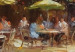 Large canvas print Cafe in Summer - A Painting Composition Inspired by the Style of Claude Monet [Large Format] 151078 additionalThumb 4