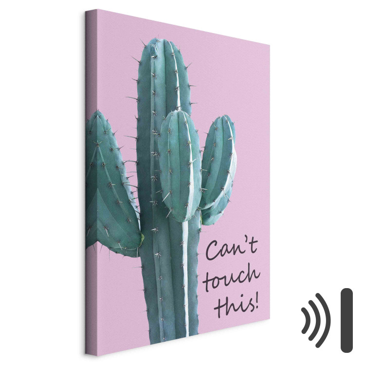 Canvas Can’t Touch This! - Inscription on a Pink Background With a Green Cactus 151278 additionalImage 8