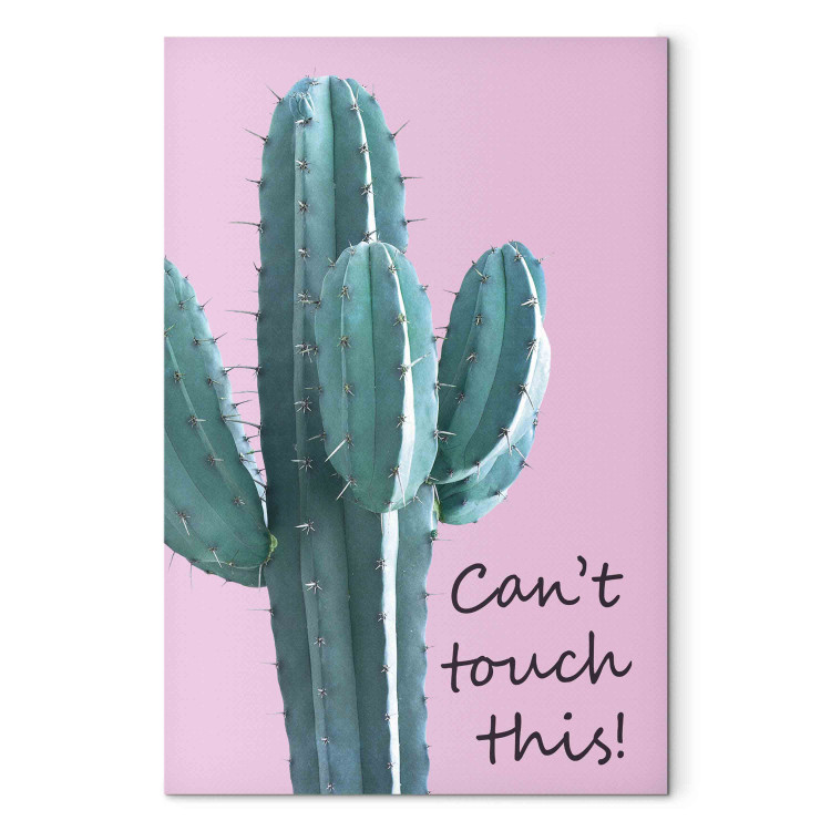Canvas Can’t Touch This! - Inscription on a Pink Background With a Green Cactus 151278 additionalImage 7