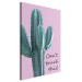 Canvas Can’t Touch This! - Inscription on a Pink Background With a Green Cactus 151278 additionalThumb 2