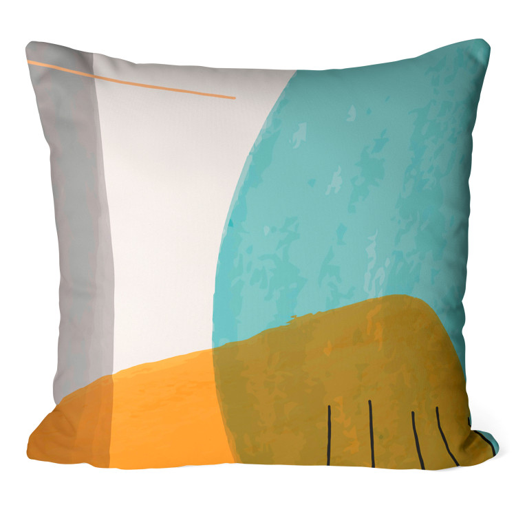 Decorative Microfiber Pillow Spots of Color - Multicolored Forms Creating an Abstract Composition 151378