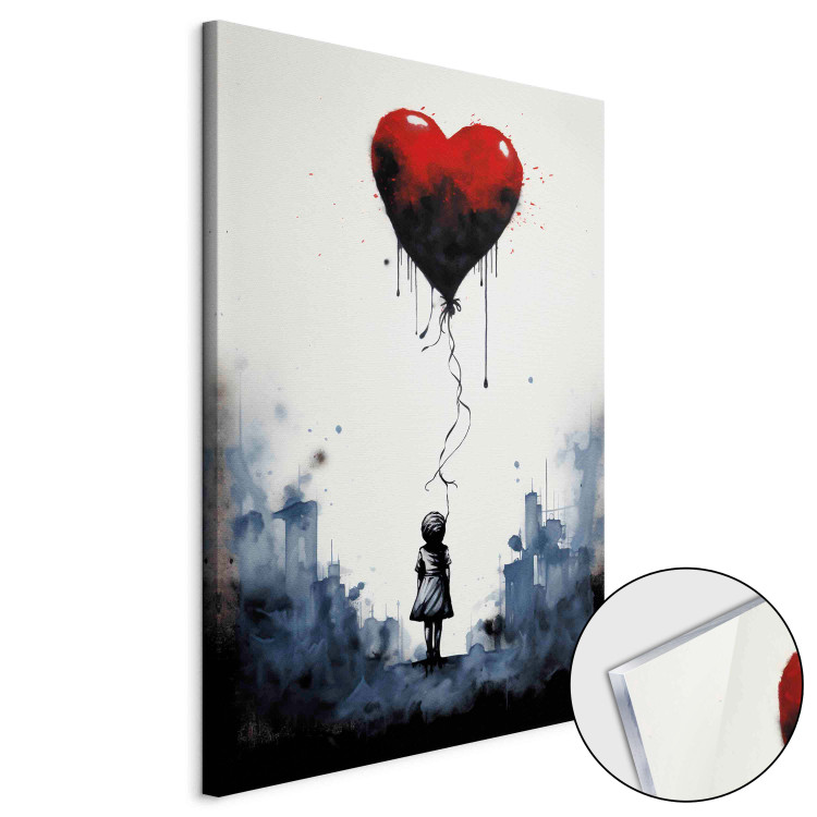 Print On Glass Flying Balloon - Watercolor Composition in Banksy Style [Glass] 151878