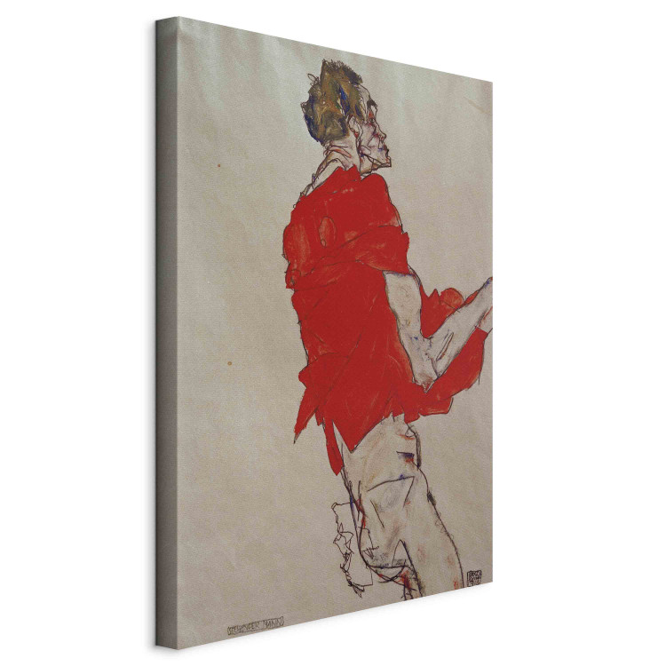 Art Reproduction E.Schiele, Stehender Mann mit rot.Tuch 154378 additionalImage 2