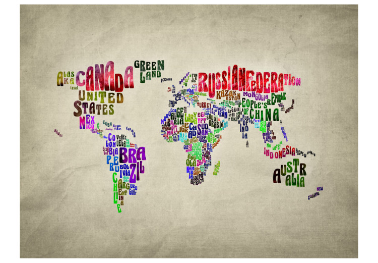 Wall Mural Colourful Continents - World Map with English Text 59978 additionalImage 1