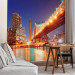 Wall Mural Brooklyn Bridge - Nighttime Architecture of New York Illuminated by Lamps 61578 additionalThumb 4