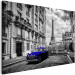 Canvas Art Print Car in Paris (1-part) Wide - Blue Car against Paris 107288 additionalThumb 2