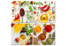 Canvas Print Spices of the World (4-part) - Still Life of Colorful Condiments 108388
