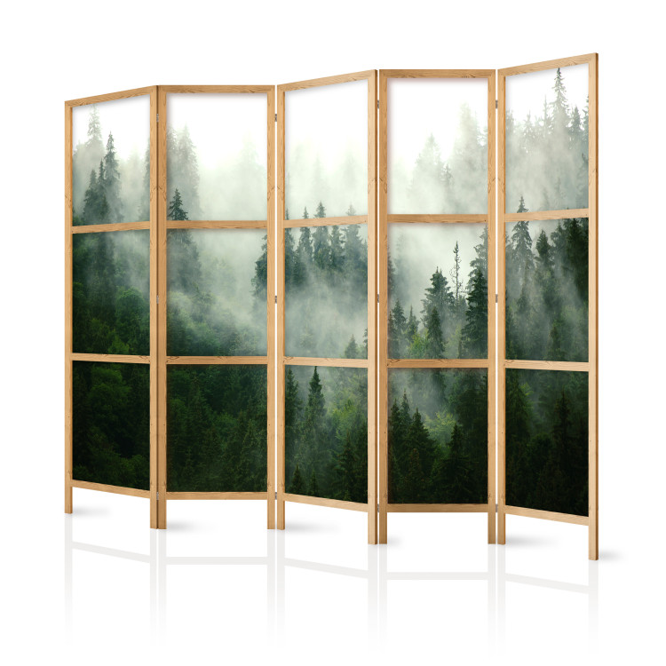 Room Divider Screen Coniferous Forest II - landscape of spruce forest scenery in fog 114188 additionalImage 5
