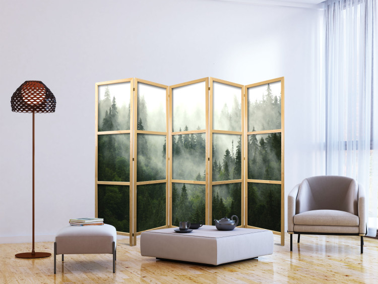 Room Divider Screen Coniferous Forest II - landscape of spruce forest scenery in fog 114188 additionalImage 6
