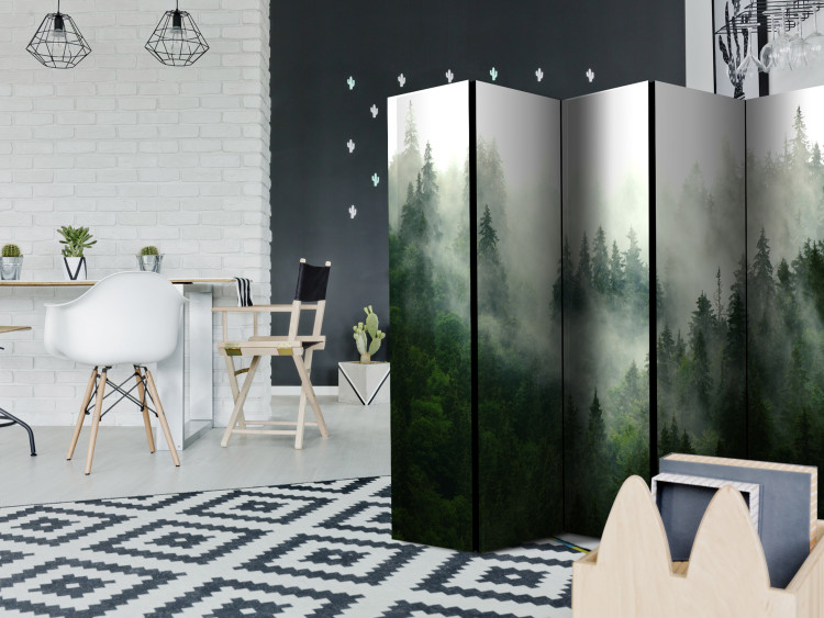 Room Divider Screen Coniferous Forest II - landscape of spruce forest scenery in fog 114188 additionalImage 4