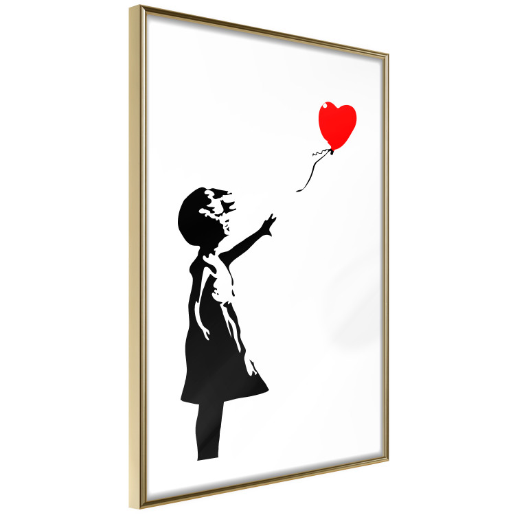 Wall Poster Girl with Balloon - black and white urban graffiti in Banksy style 114588 additionalImage 8
