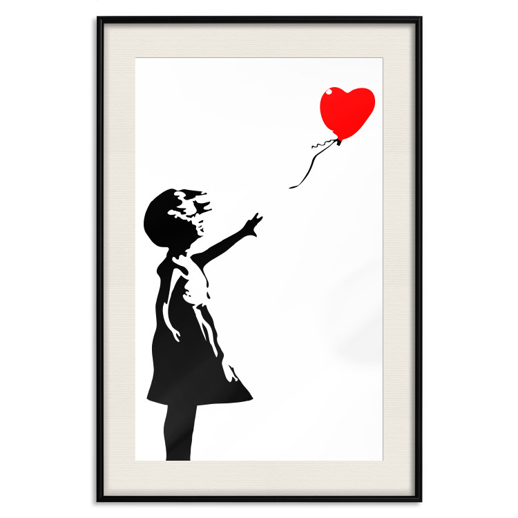 Wall Poster Girl with Balloon - black and white urban graffiti in Banksy style 114588 additionalImage 18
