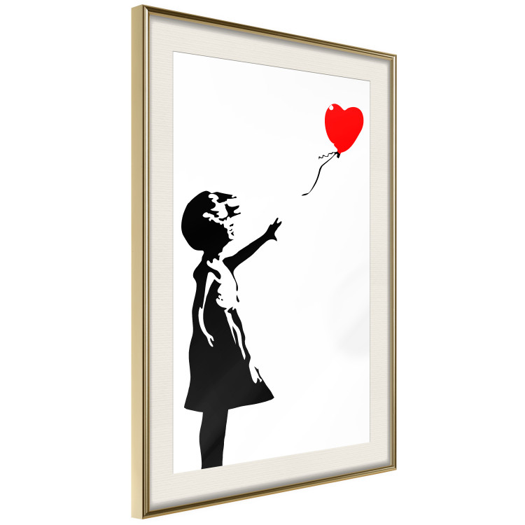 Wall Poster Girl with Balloon - black and white urban graffiti in Banksy style 114588 additionalImage 2
