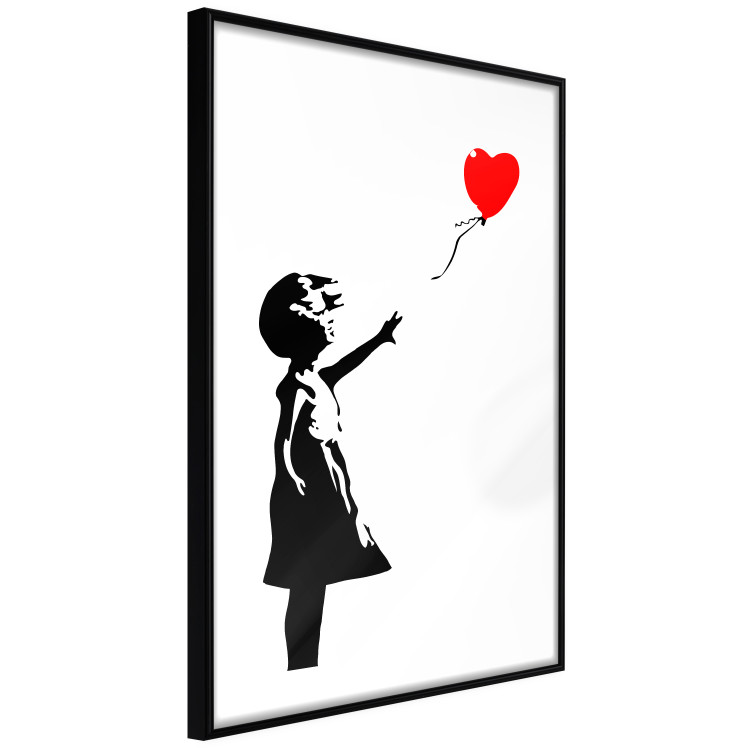 Wall Poster Girl with Balloon - black and white urban graffiti in Banksy style 114588 additionalImage 13
