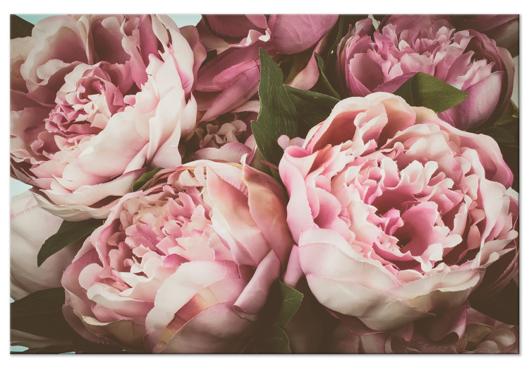 Art Print Bouquet of Pastel Flowers (1-part) - Peonies in Pink