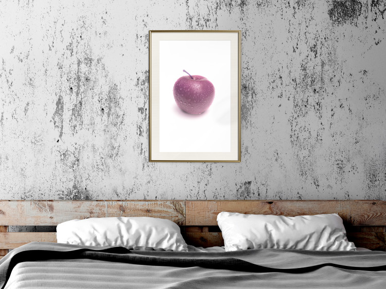 Wall Poster Apple - red fruit with water droplets on a solid white background 116788 additionalImage 21