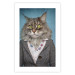 Wall Poster Mrs. Cat - portrait of a domestic animal with a human silhouette in a sweater 117888 additionalThumb 14