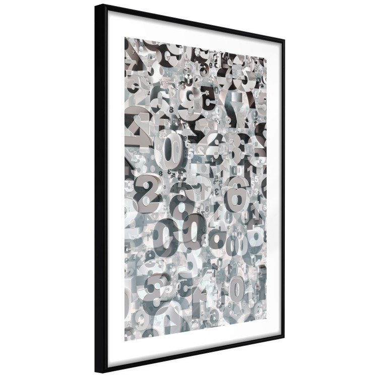 Wall Poster Numerology - black and white industrial abstraction with 3D numbers 118288 additionalImage 11