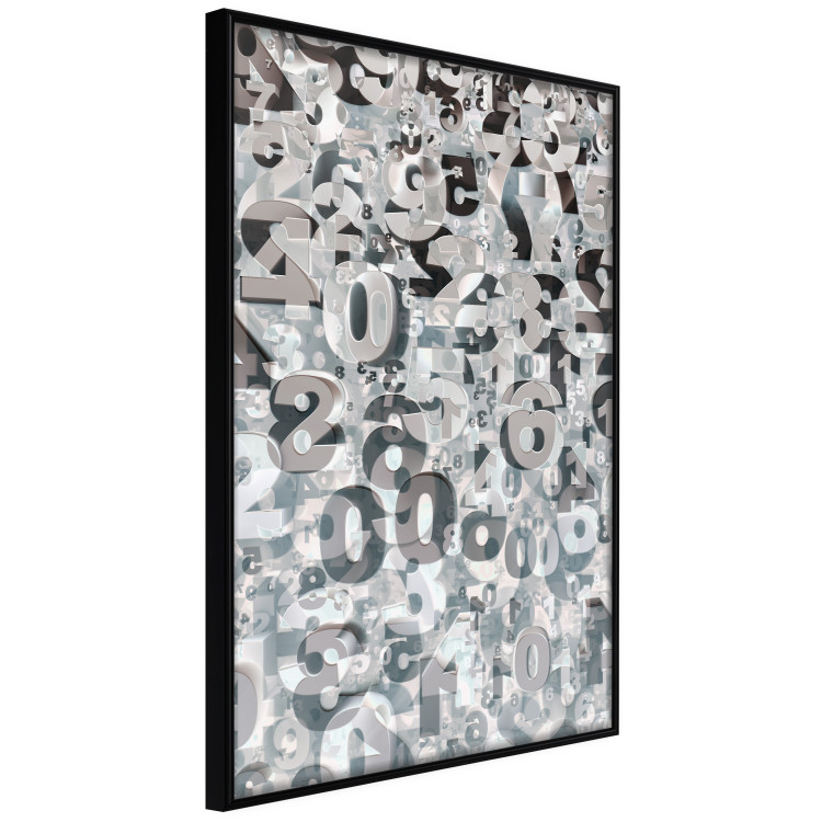 Wall Poster Numerology - black and white industrial abstraction with 3D numbers 118288 additionalImage 10
