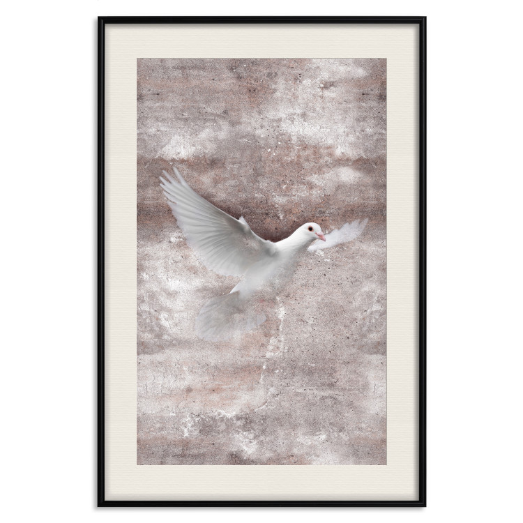 Wall Poster Love Flight - composition with a white bird and a background in shades of brown 118788 additionalImage 19