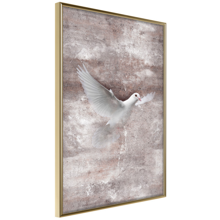 Wall Poster Love Flight - composition with a white bird and a background in shades of brown 118788 additionalImage 14