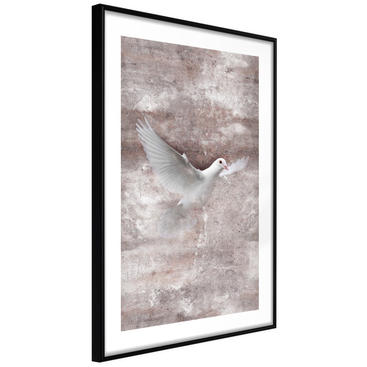 Wall Poster Love Flight - composition with a white bird and a background in shades of brown 118788 additionalImage 11