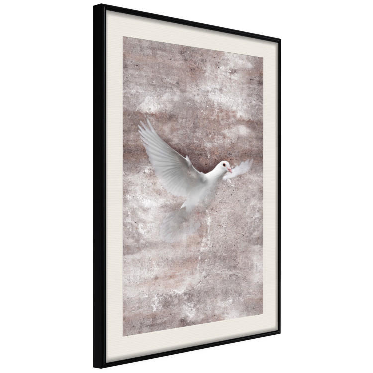 Wall Poster Love Flight - composition with a white bird and a background in shades of brown 118788 additionalImage 3