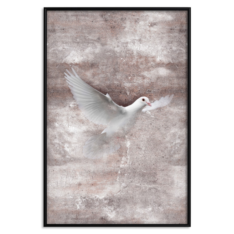 Wall Poster Love Flight - composition with a white bird and a background in shades of brown 118788 additionalImage 25