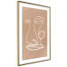Wall Poster White Portrait - abstraction with delicate line art on a brown background 118988 additionalThumb 6