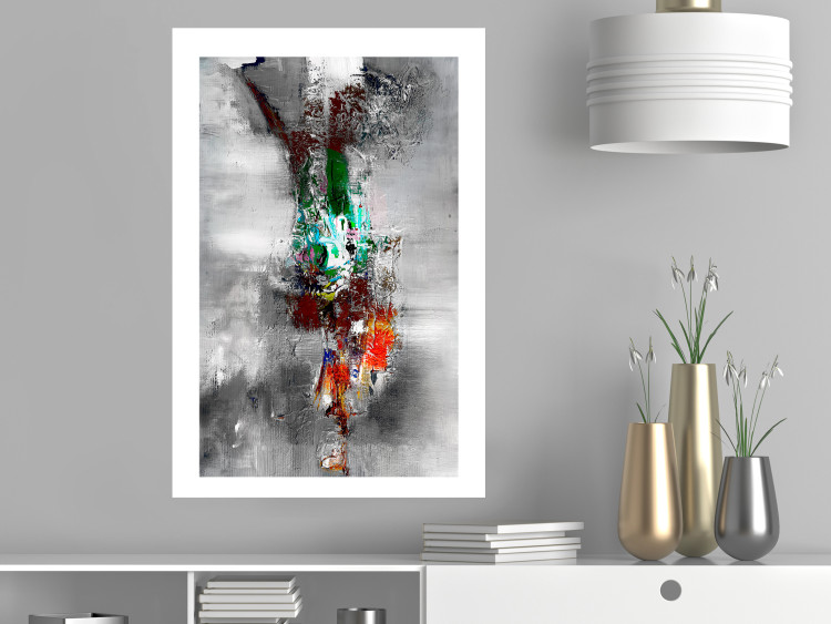 Wall Poster Abyss - industrial colorful abstraction on a gray background 121888 additionalImage 2