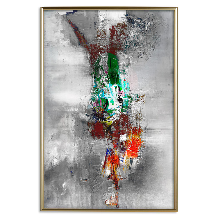 Wall Poster Abyss - industrial colorful abstraction on a gray background 121888 additionalImage 16