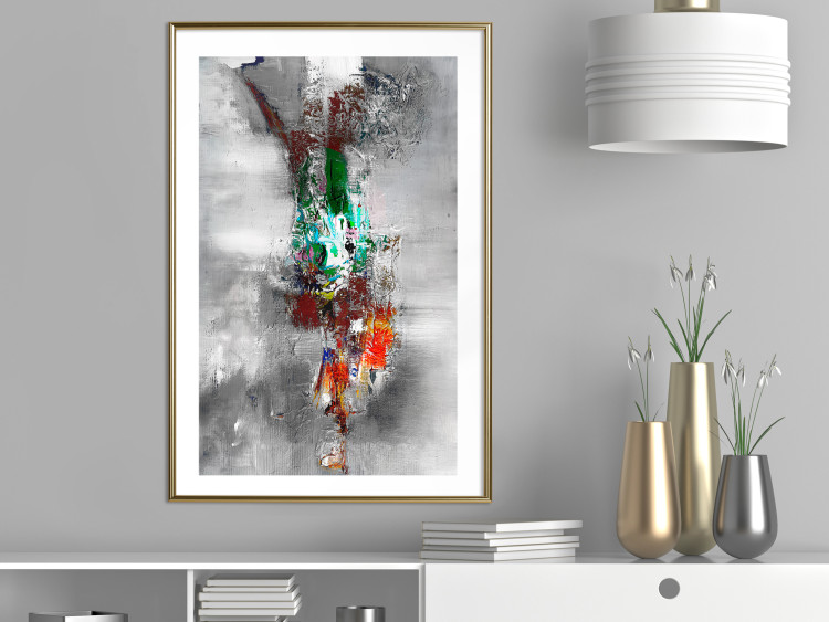 Wall Poster Abyss - industrial colorful abstraction on a gray background 121888 additionalImage 13