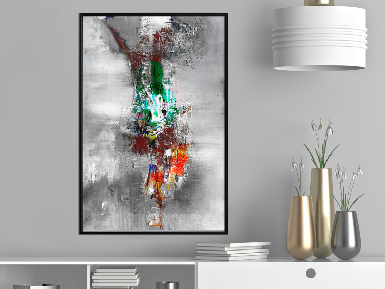 Wall Poster Abyss - industrial colorful abstraction on a gray background 121888 additionalImage 3