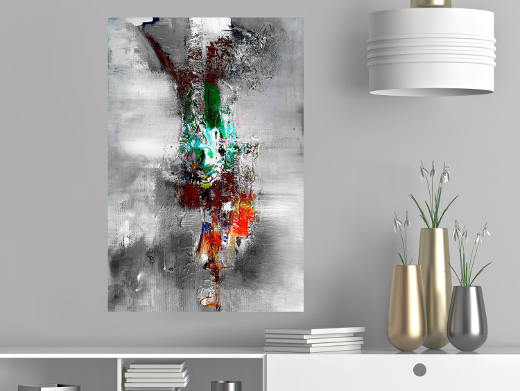 Wall Poster Abyss - industrial colorful abstraction on a gray background 121888 additionalImage 17