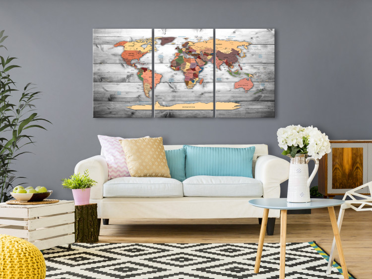 Canvas Print World Map: New Directions (3 Parts) 122188 additionalImage 3
