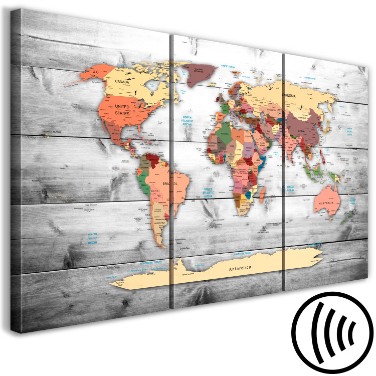 Canvas Print World Map: New Directions (3 Parts) 122188 additionalImage 6