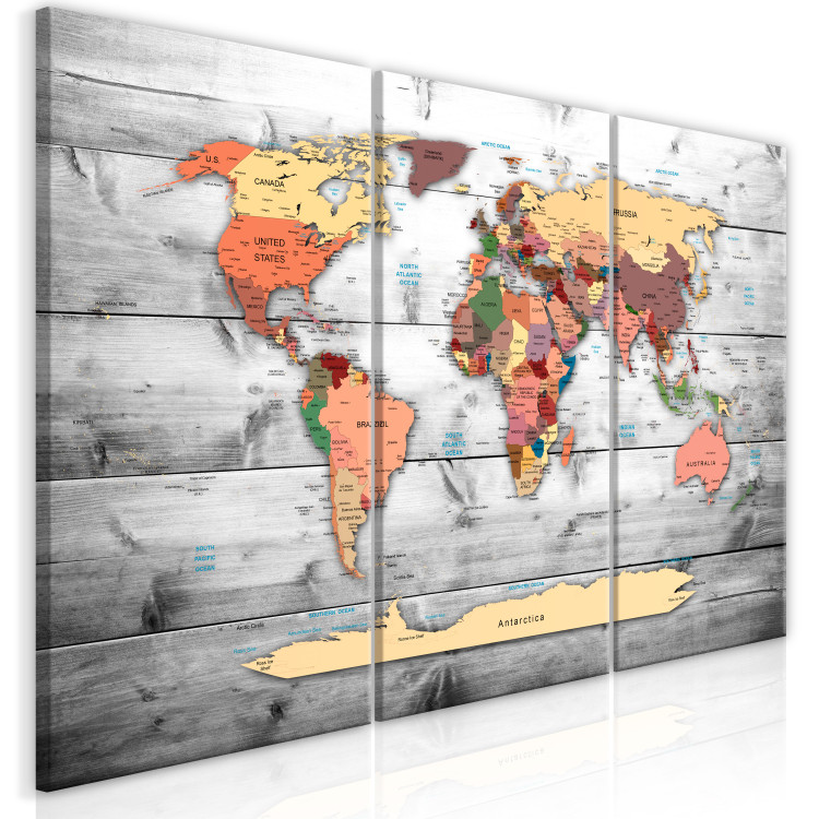 Canvas Print World Map: New Directions (3 Parts) 122188 additionalImage 2