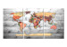 Canvas Print World Map: New Directions (3 Parts) 122188