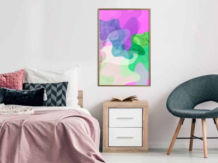 Poster Pastel Butterflies - colorful abstract spots on crumpled paper 122288 additionalImage 10