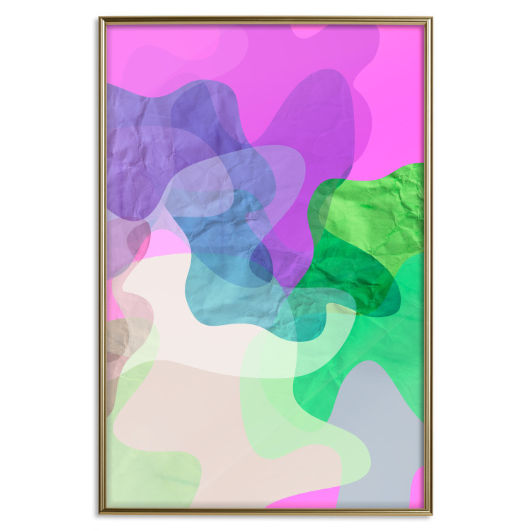 Poster Pastel Butterflies - colorful abstract spots on crumpled paper 122288 additionalImage 20